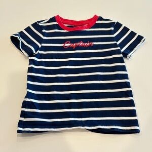 Janie and Jack Blue White Nautical Striped Tee